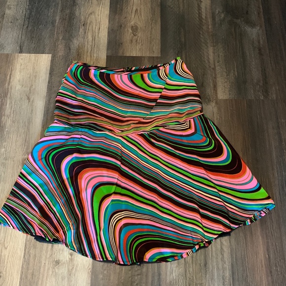 DRAMA silk swirls snd stripes skirt. Fully lined. Worn 1x. 119‎ retail - Picture 1 of 3